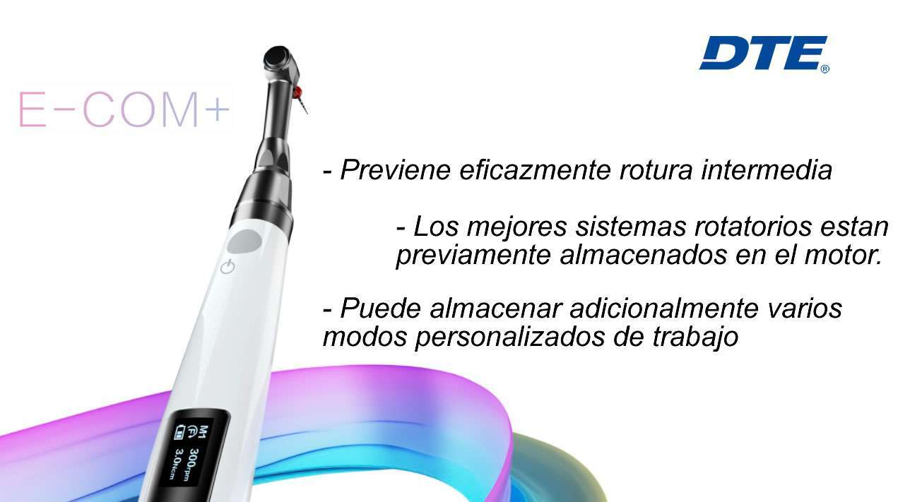 Motor de Endodoncia ECOM+ DTE | Recíproco, Rotatorio y LED Integrado 3 ECOM+ Motor de endodoncia reciproco DTE con luz