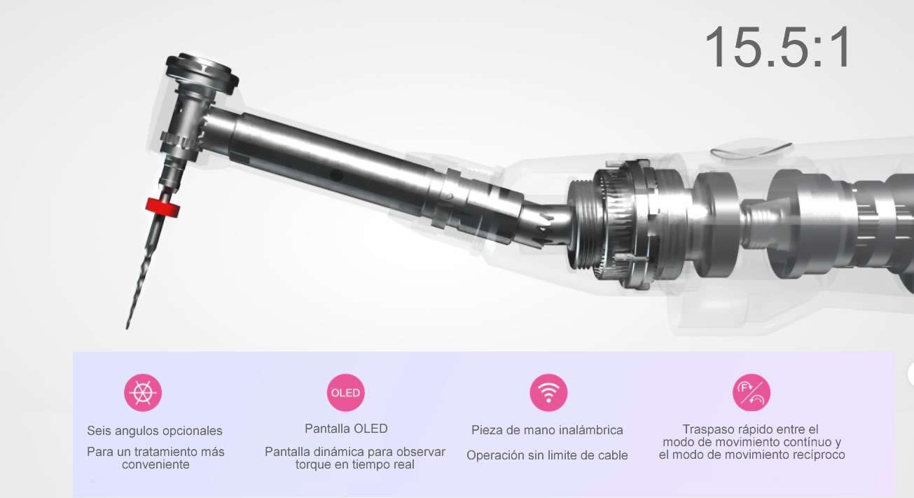 Motor de Endodoncia ECOM+ DTE | Recíproco, Rotatorio y LED Integrado 4 ECOM+ Motor de endodoncia reciproco DTE con luz