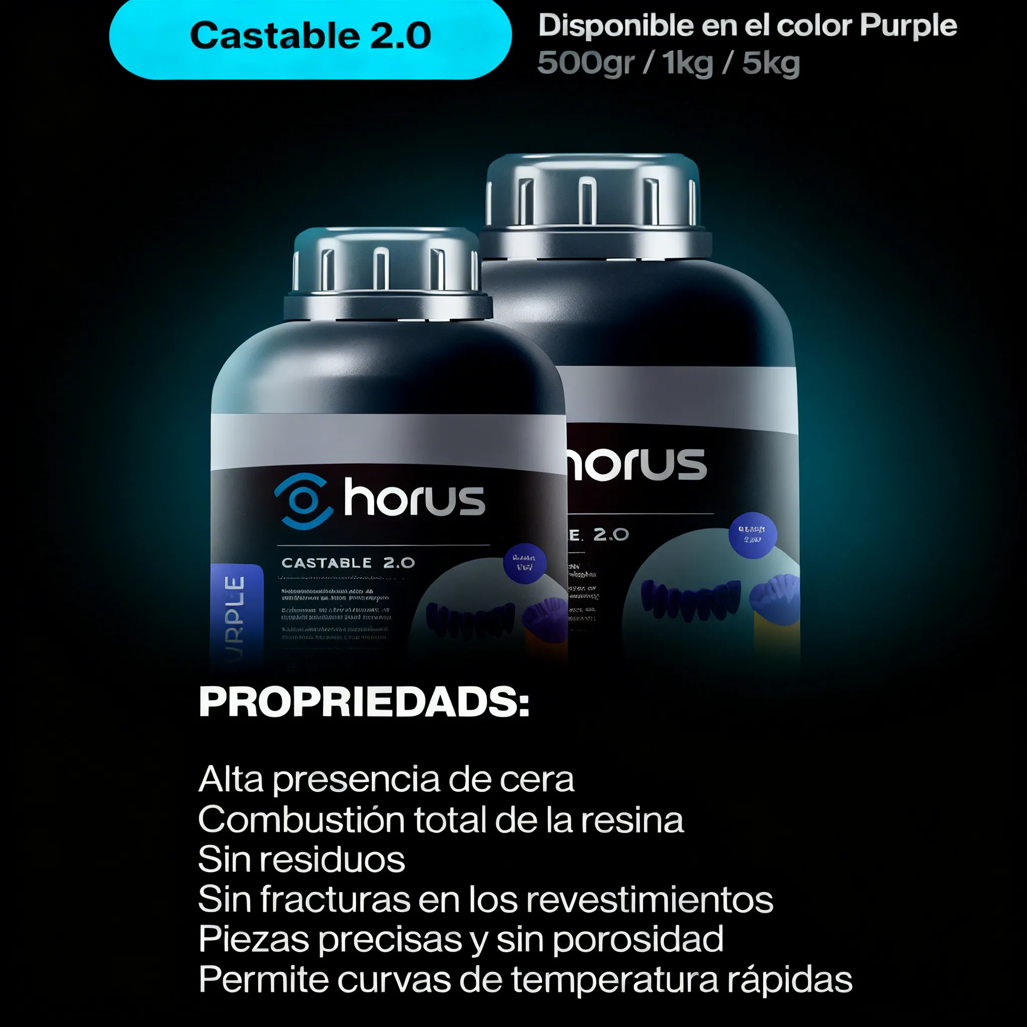 Resina 3D Calcinable - Castable 2.0 Horus 2 Resina 3D Calcinable - Castable 2.0 Horus - Imagen 2