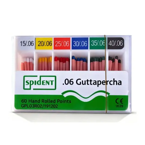 Gutapercha taper 04 y 06 | Obturación Radicular Dental - SPIDENT 1 Conos de Gutapercha taper 04 y 06