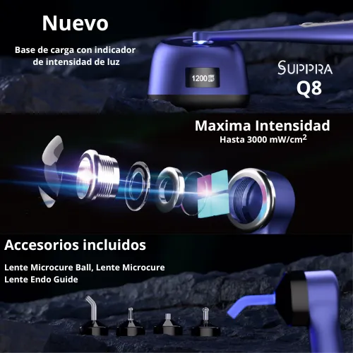Lámpara de Fotocurado Q8 Suppra, Alta Potencia 3000 mW/cm² 4 Lámpara de Fotocurado Q8 Suppra, Alta Potencia 3000 mW/cm² - Imagen 4