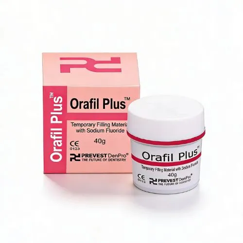 Orafil Plus Cemento temporal liberación de fluor 40g | Prevest DenPro 1 Orafil plus cemento temporal