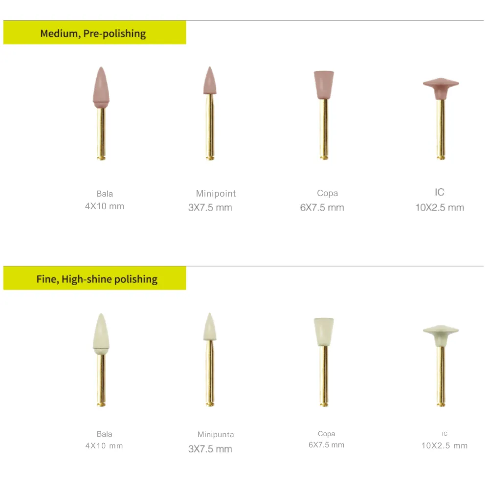 Pulidores Diamantados para Resina Dental Goodent | Sistema de Pulido para Composite 1 pulidores diamantados para resina dental composite