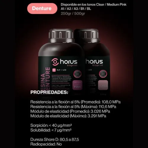 Resina 3D para base de prótesis | Denture Horus Bioprint 2 Resina 3D para base de prótesis latinden