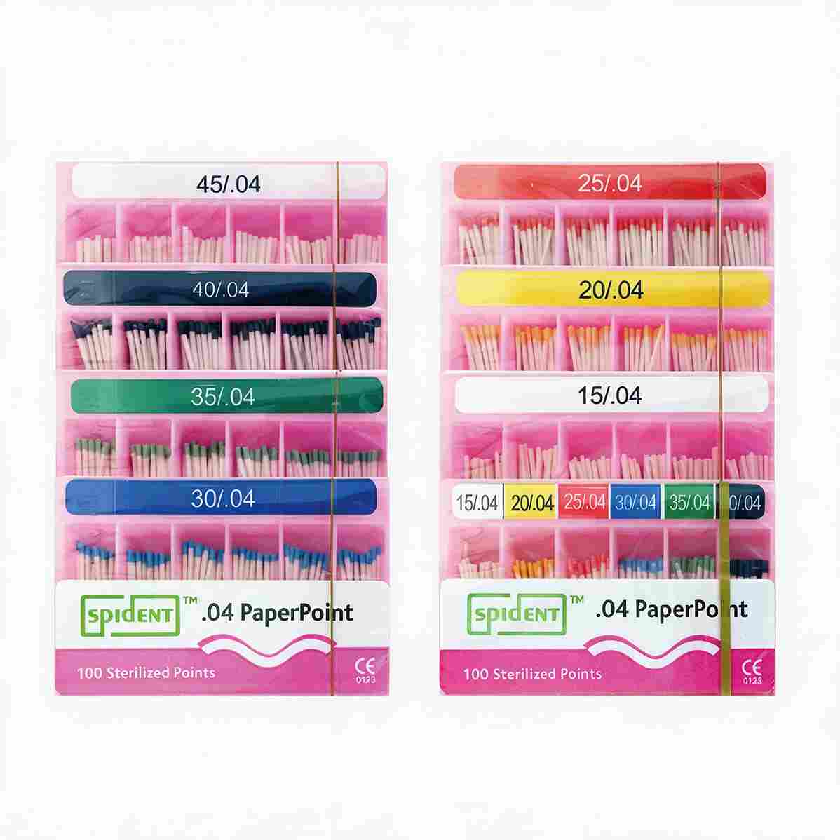 Puntas de Papel Taper 04 y 06 Spident 2 Puntas de Papel Taper 04 y 06 Spident surtidas